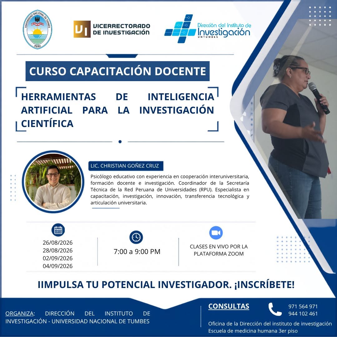 CURSO: HERRAMIENTAS DE INTELIGENCIA ARTIFICIAL PARA LA INVESTIGACIÓN CIENTÍFICA 